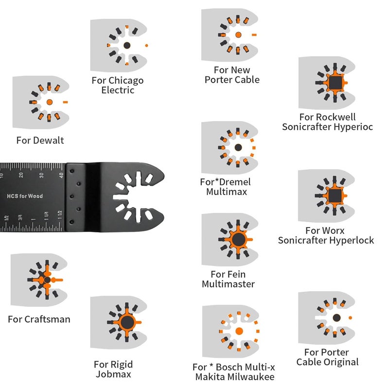 TrivdPro 100Pcs Oscillating Tool Blades Professional Universal Oscillating Saw Blades Wood Multitool Blades Compatible with Dewalt, Milwaukee, Ryobi, Rockwell, Bosch - Image 3